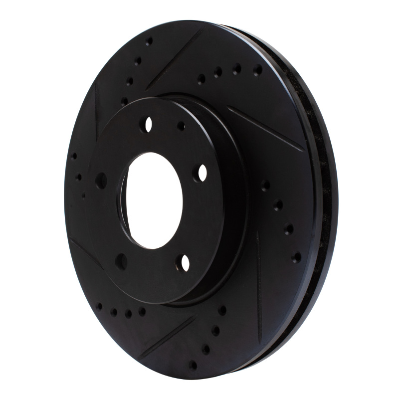 Mazda Millenia Brake Rotor (1) - Front Left - R1 Concepts - Drilled & Slotted - Black - `95-`06